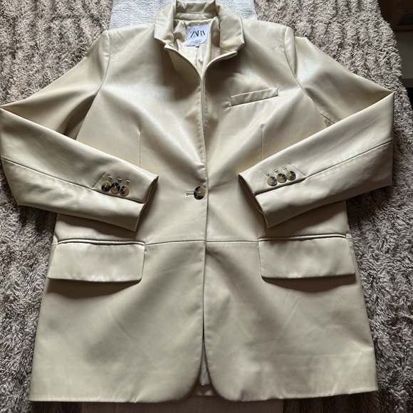 Zara PU Leather Blazer - Picture 1 of 8